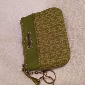 Fossil wallet Keychain  green ID holder change purse
